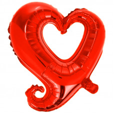 Шар (40''/102 см) Фигура, Цепь сердец, Красный, 1 шт.