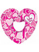 Шар (31''/79 см) Фигура, Сердце я люблю тебя (в полоску), Розовый, 1 шт.
