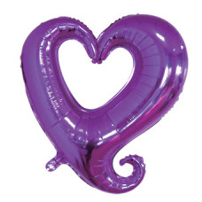 Шар (36''/91 см) Фигура, Цепь сердец, Фиолетовый, 1 шт.