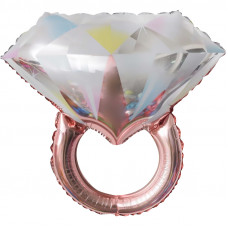 Шар (27''/69 см) Фигура, Кольцо с бриллиантом, Розовое Золото, 1 шт.