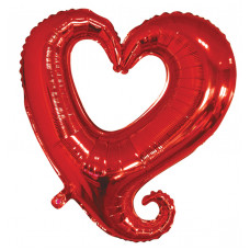 Шар (36''/91 см) Фигура, Цепь сердец, Красный, 1 шт.
