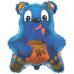 Шар (22''/56 см) Фигура, Медведь с мёдом, Синий, 1 шт.