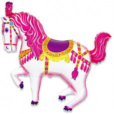 Шар (39''/99 см) Фигура, Лошадь карусельная, Фуше, 1 шт.