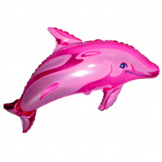 Шар (40''/102 см) Фигура, Дельфинчик, Розовый, 1 шт.