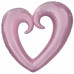 Шар (40''/102 см) Фигура, Сердце вензель, Розовый, 1 шт.